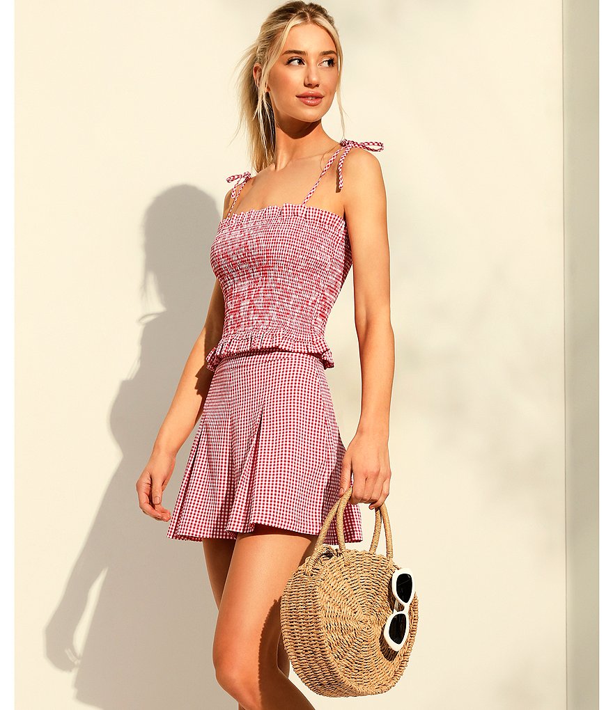 1. STATE Gingham Pleated Coordinating Shorts