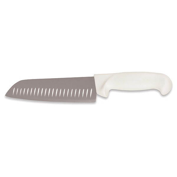 Crestware 7" Straight Santoku Knife, White   KN61