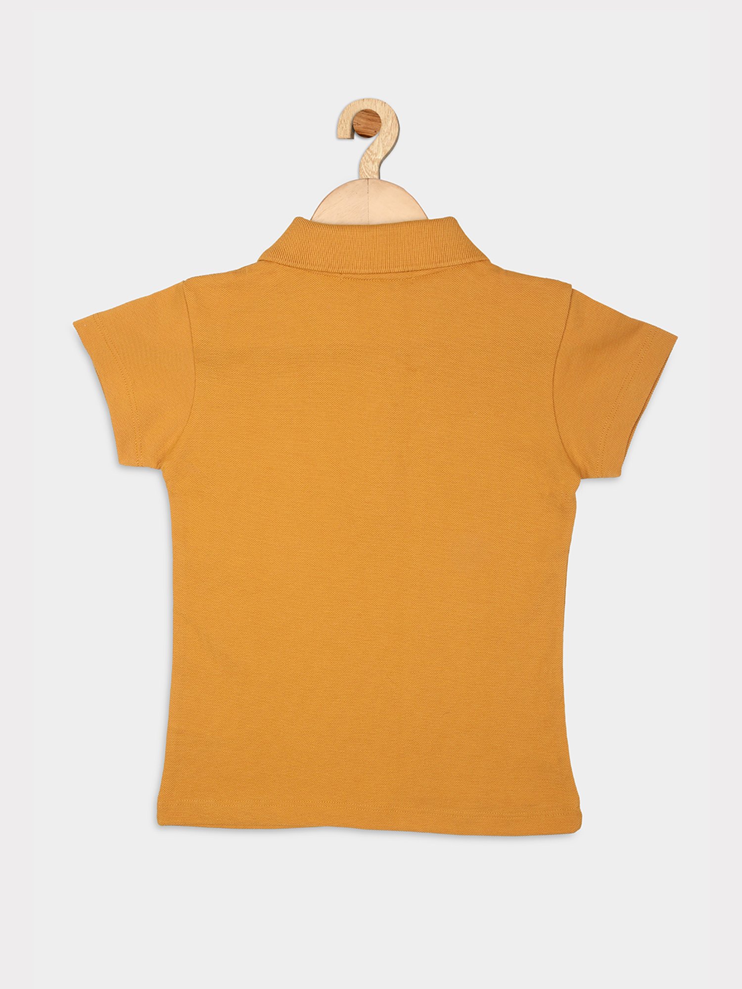 NINS MODA Kids Mustard Solid Polo T-Shirt