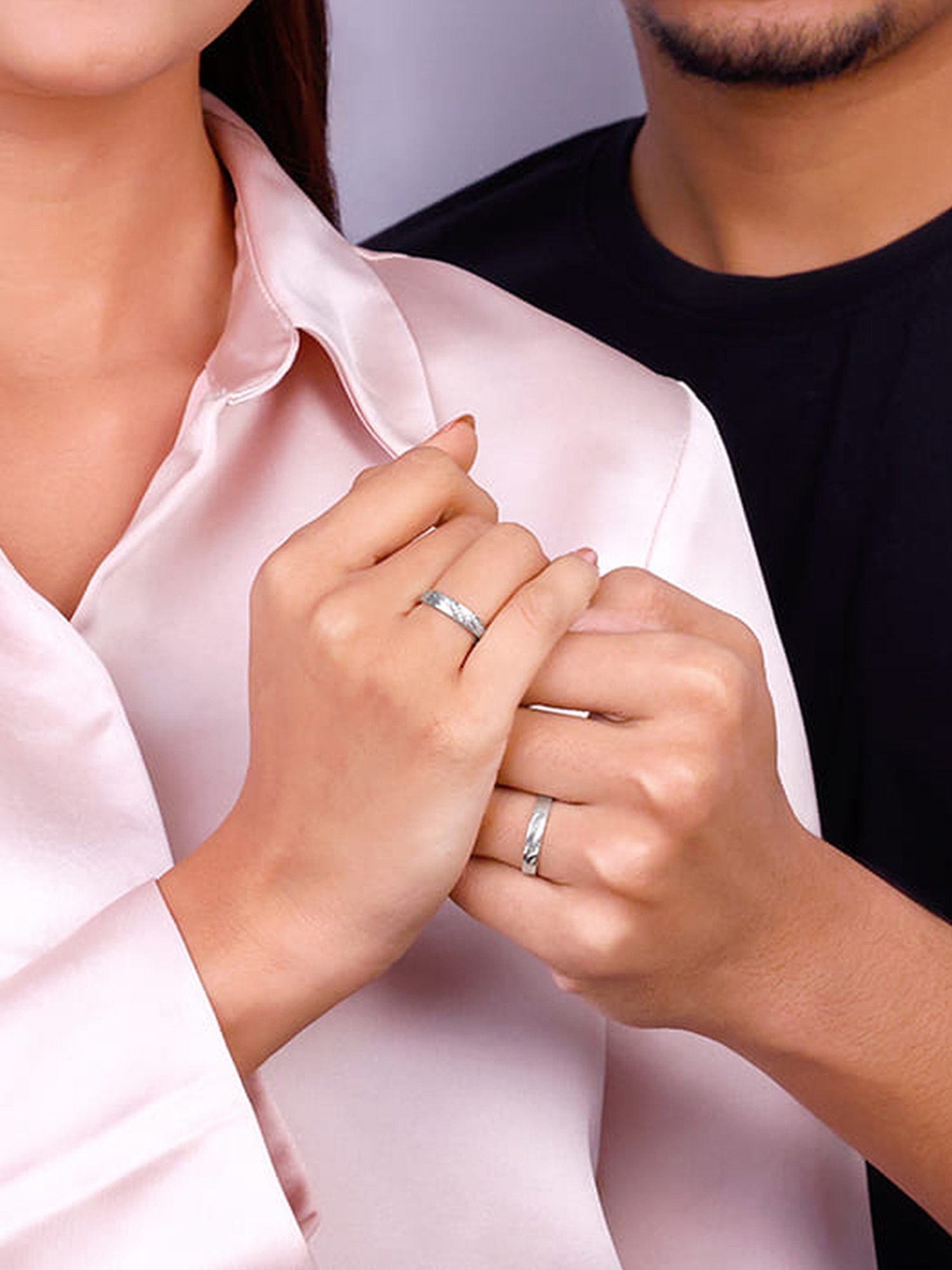 GIVA 925 Silver Anushka Sharma Silver Vintage Couple Band for Women & Girls