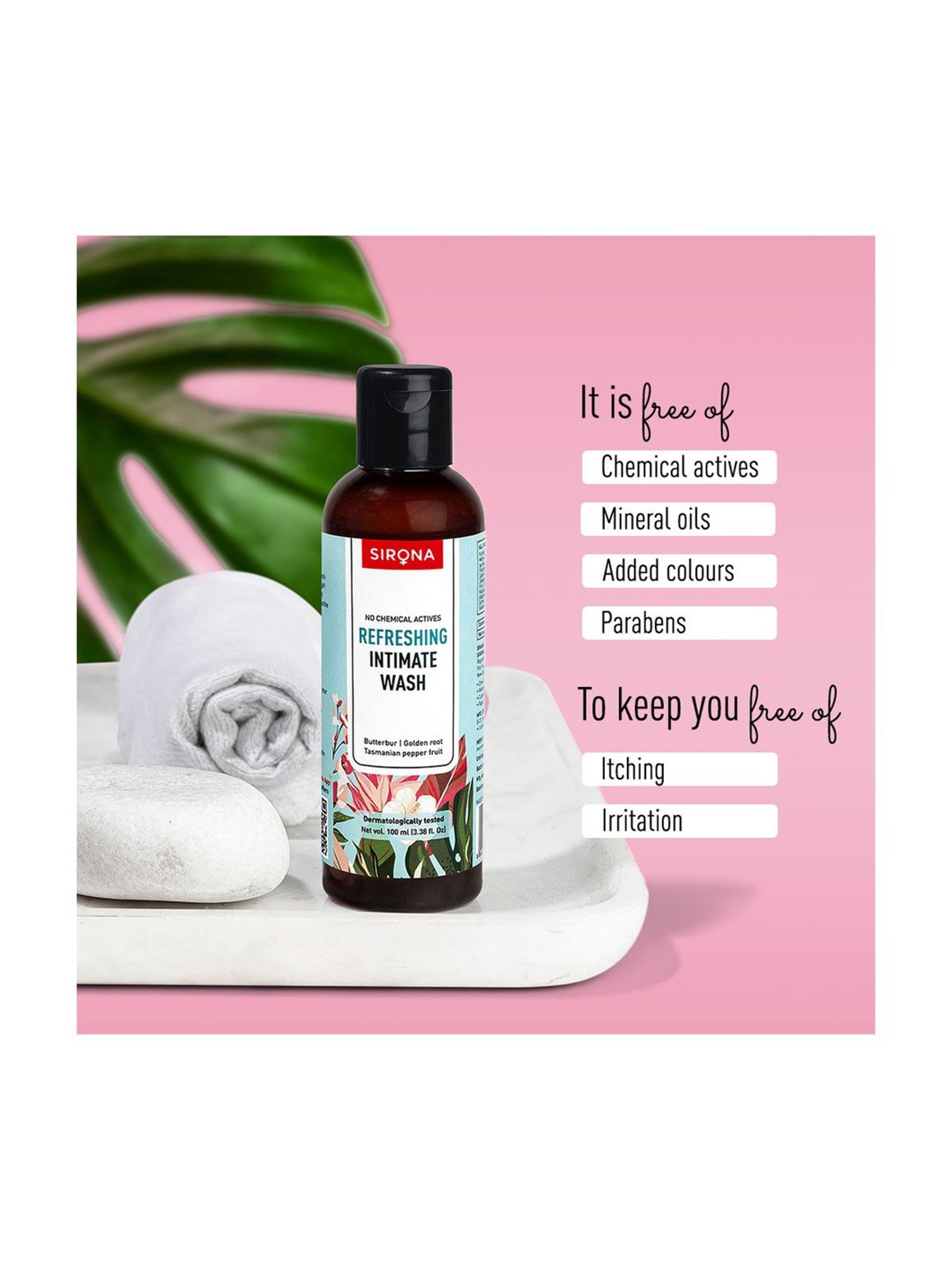 Sirona Natural pH Balanced Refreshing Intimate Wash - 100 ml