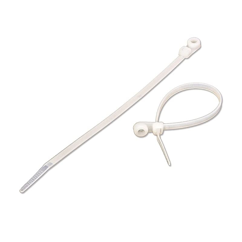 8 Inch Mount Head Screw Cable Wire Zip Tie 50 lbs Natural White 1000 Pack Lot Pcs