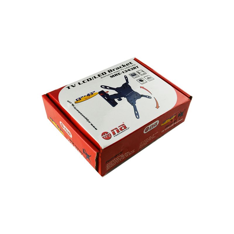 Nippon America MRE-1342RT Fixed LCD/LED Adjustable Flat Screen TV Flat Panel Television Wall Mount for 13 to 43 Inch Wide TVs, Black