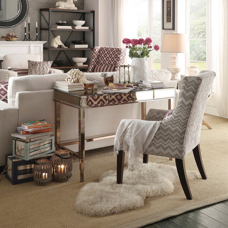 Whitney Mirrored Writing Desk Rose Gold - Inspire Q