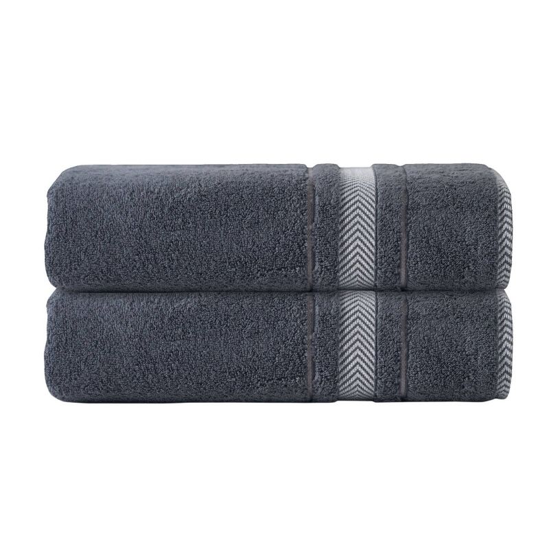 2pc Enchasoft Turkish Cotton Bath Towel Set Blue - Enchante Home