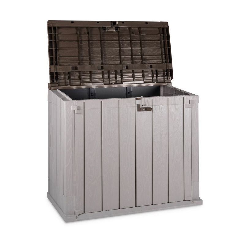 Toomax 76 Cu. Ft. Heavy Duty Weather Resistant Lockable Outdoor Garden Plastic Vertical Storage Shed Cabinet