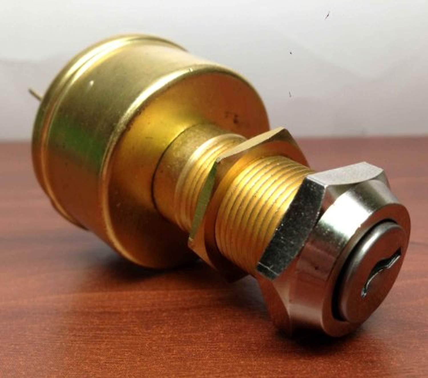 MARINE BRASS IGNITION STARTER SWITCH 4 TERMINALS 3 POSITIONS HEAVY DUTY OFF ON