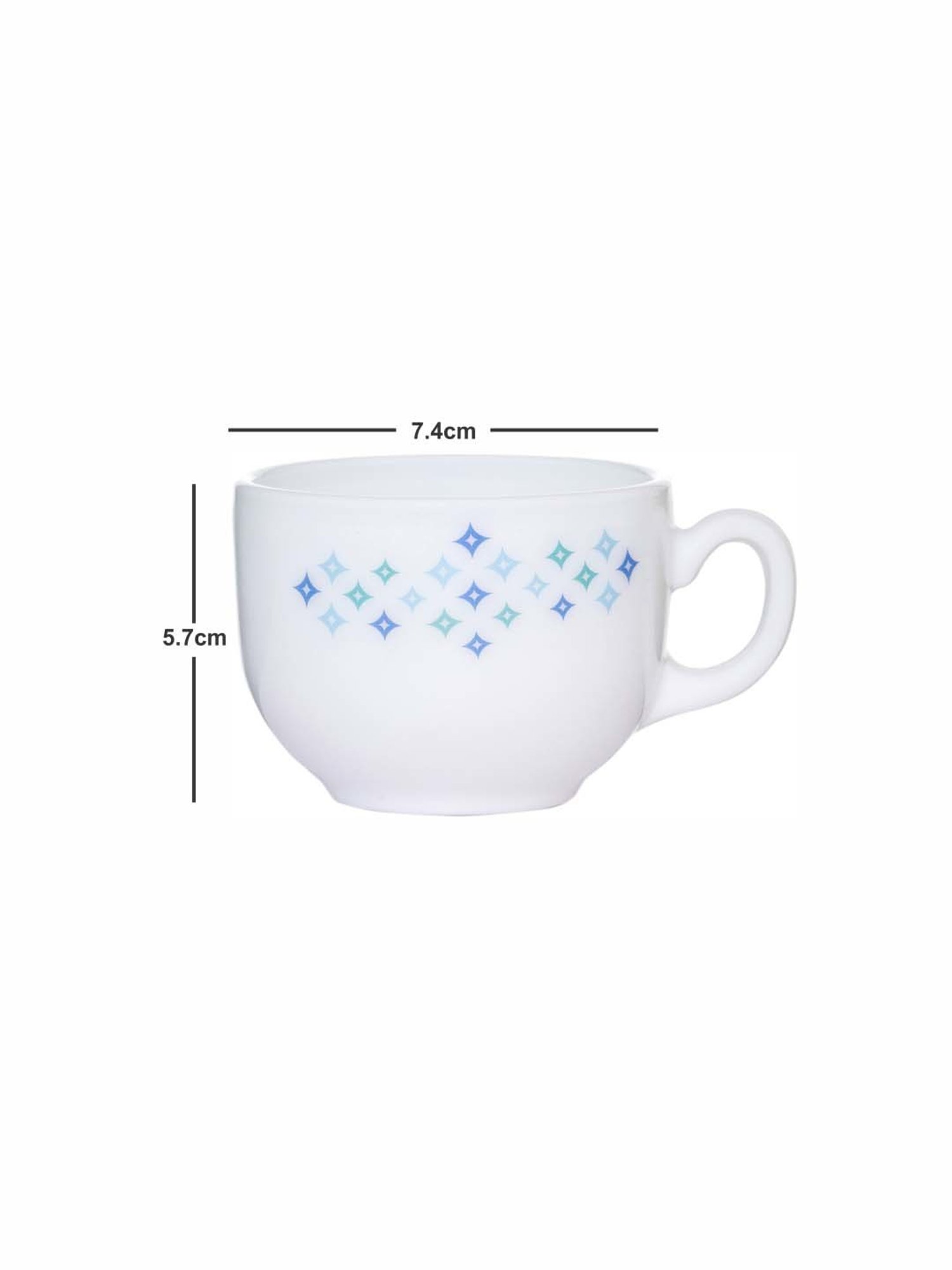 Cello White Opalware Cup (0.16 L) - Set of 6