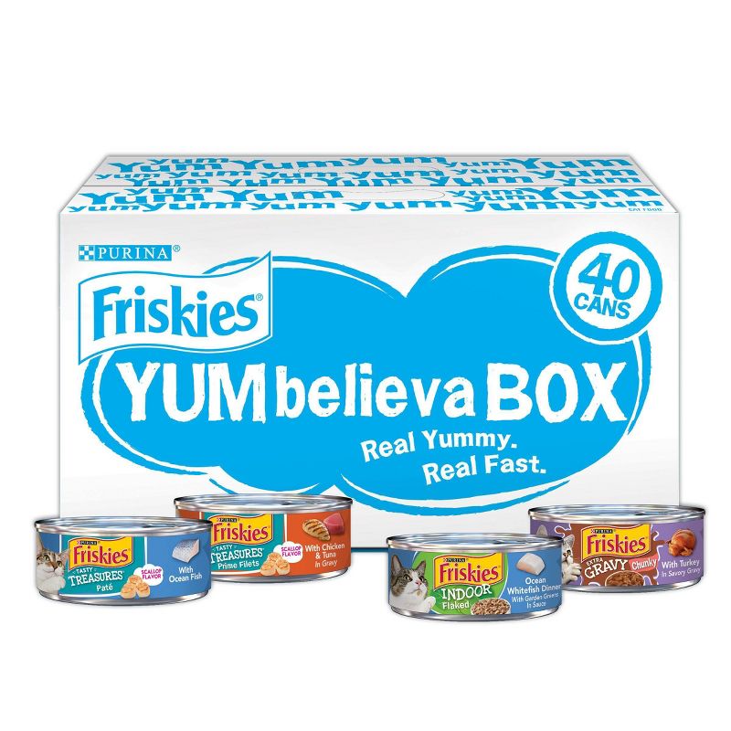 Friskies Yum Believa-Box Yum-sational Treasures Wet Cat Food - 5.5oz/40ct Variety Pack;  Make stand alone