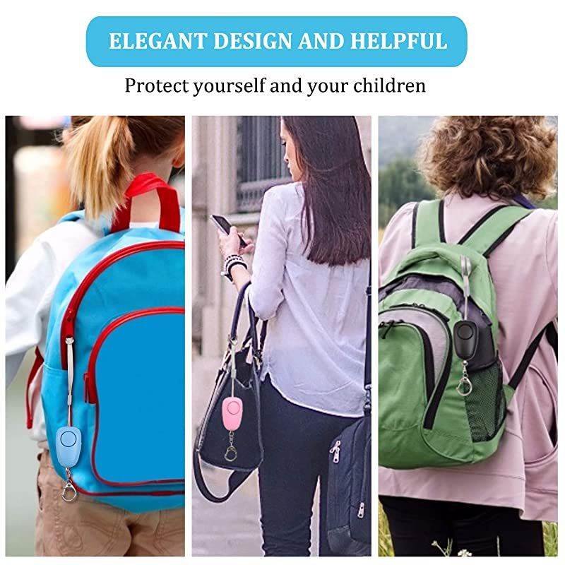 Safe Personal Alarm for Women 3 Pack 130db Safety Siren Keychain Alarm Self Defense with USB Rechargeable Led Light Emergency Safesound Security Alarm for Kids Elderly