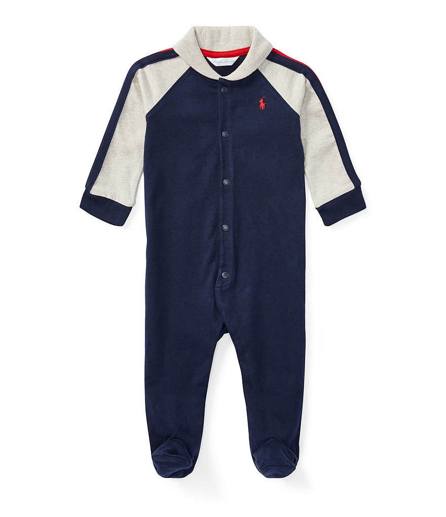Ralph Lauren Childrenswear Baby Boys Newborn-9 Months Shawl Collar Footed Coverall