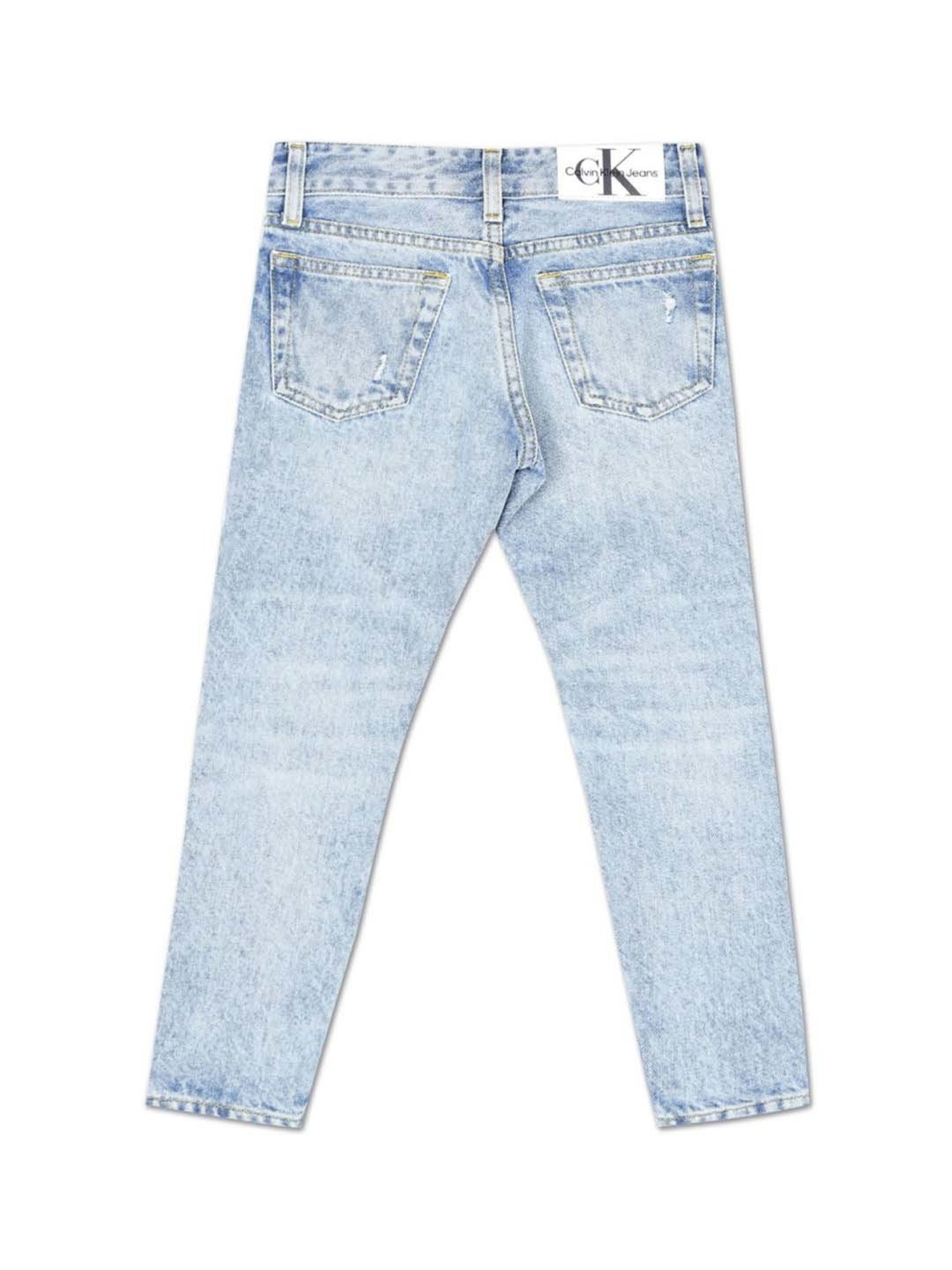 Calvin Klein Jeans Boys Spencer Blue Cotton Distressed Jeans