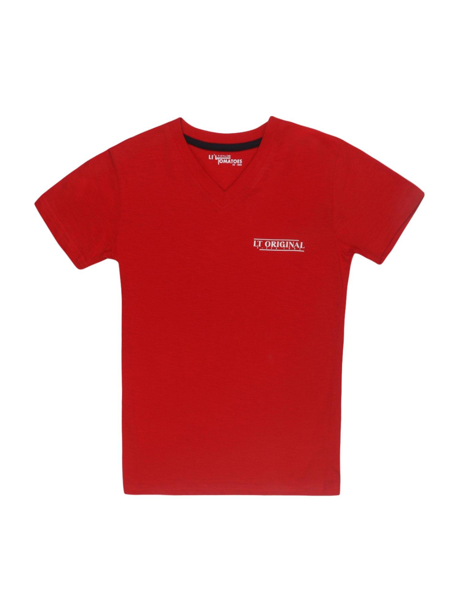 Li'l Tomatoes Kids Sea Green & Red Cotton T-Shirts & Mask - Pack of 2