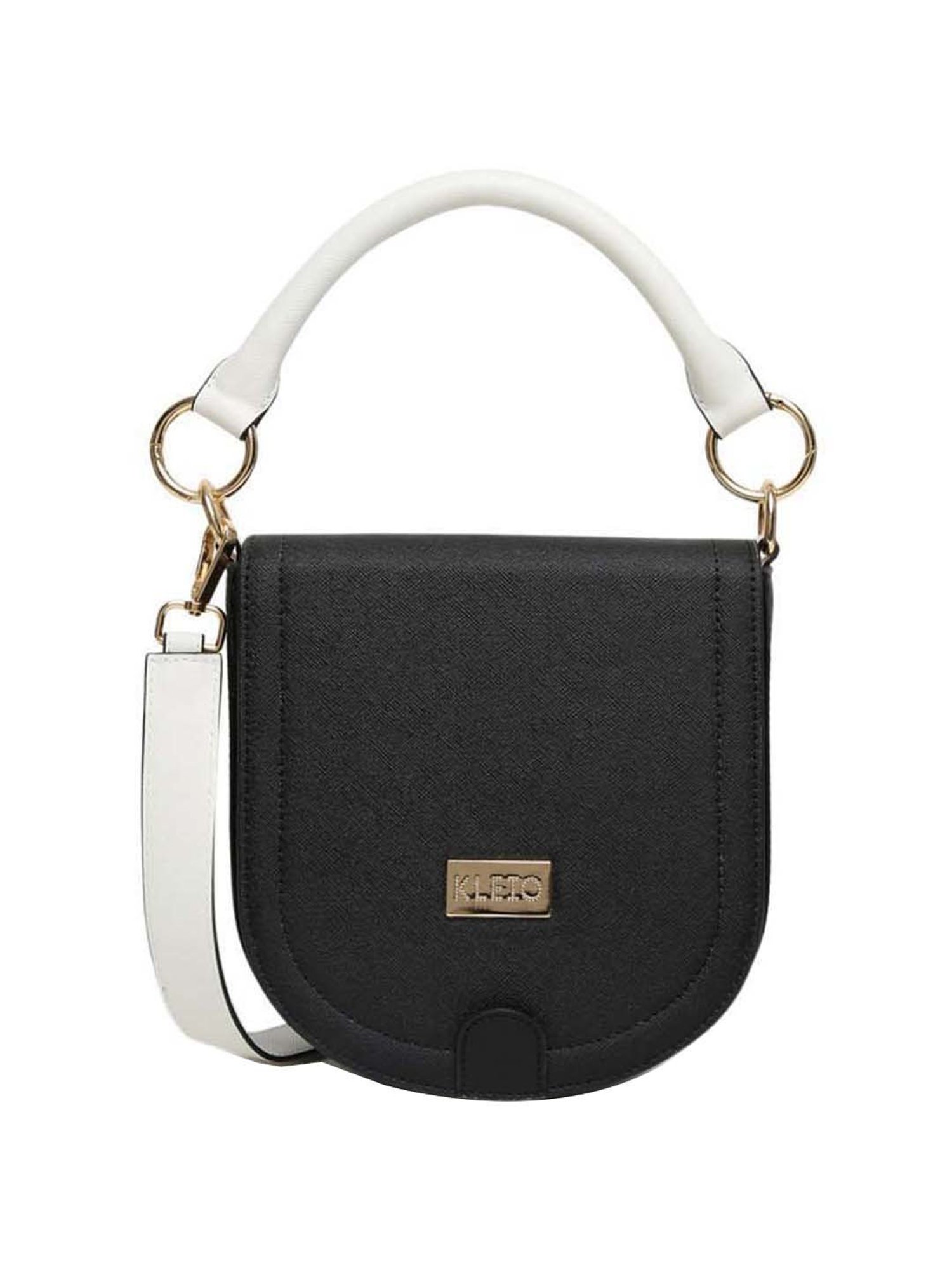 KLEIO Black Solid Small Sling Handbag