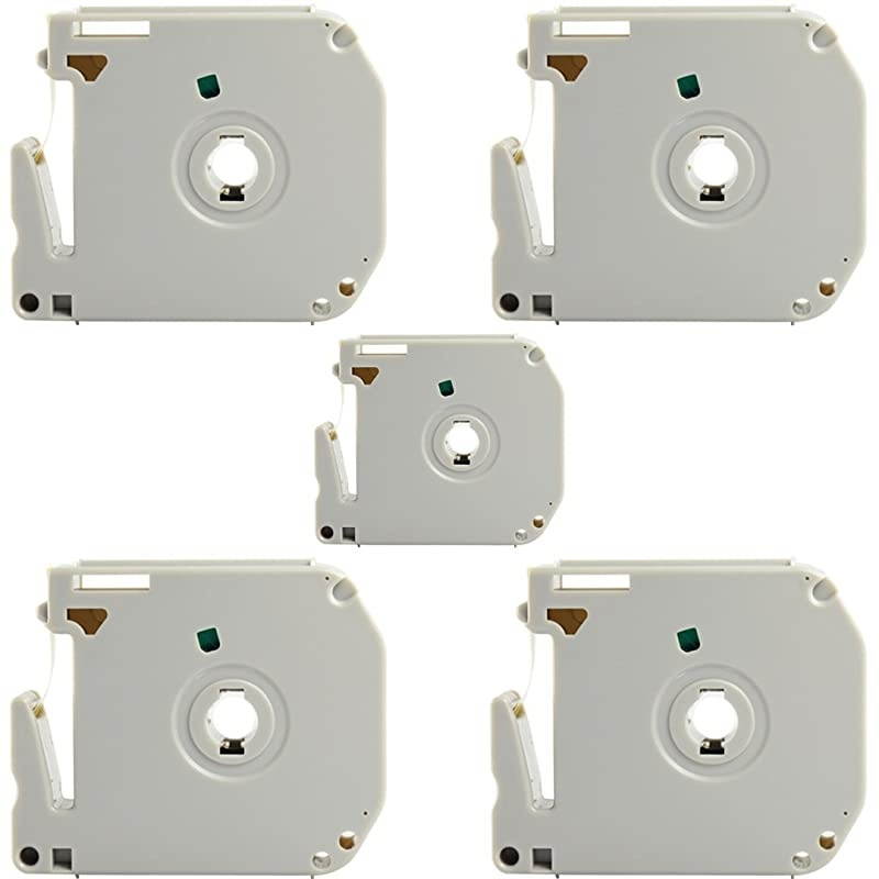 M621 M-K621 M-621 MK621s 0.35 Inch (3/8" x 26.3 Feet (9mm x 8m),Black on Yellow Label Tapes,Compatible for Brother P-Touch Label Makers PTM95 PT90 PT65 PT80 (9mm Black on Yellow, 5 Pack)