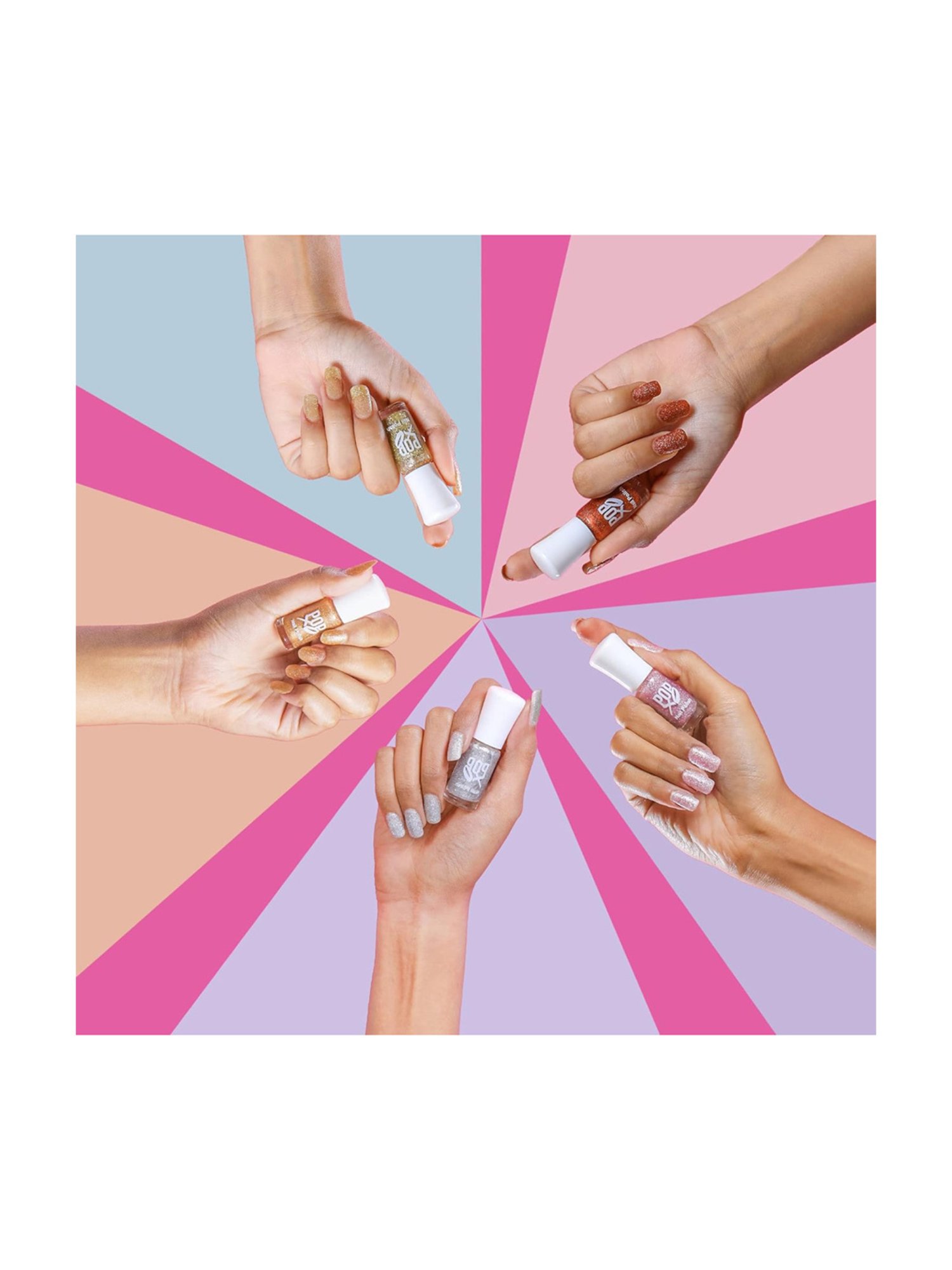 Color Fx Nail Fix Cure-In Mask, Moisturizer, Nail Enamel Remover & Nail Buffer Combo, Pack of 4