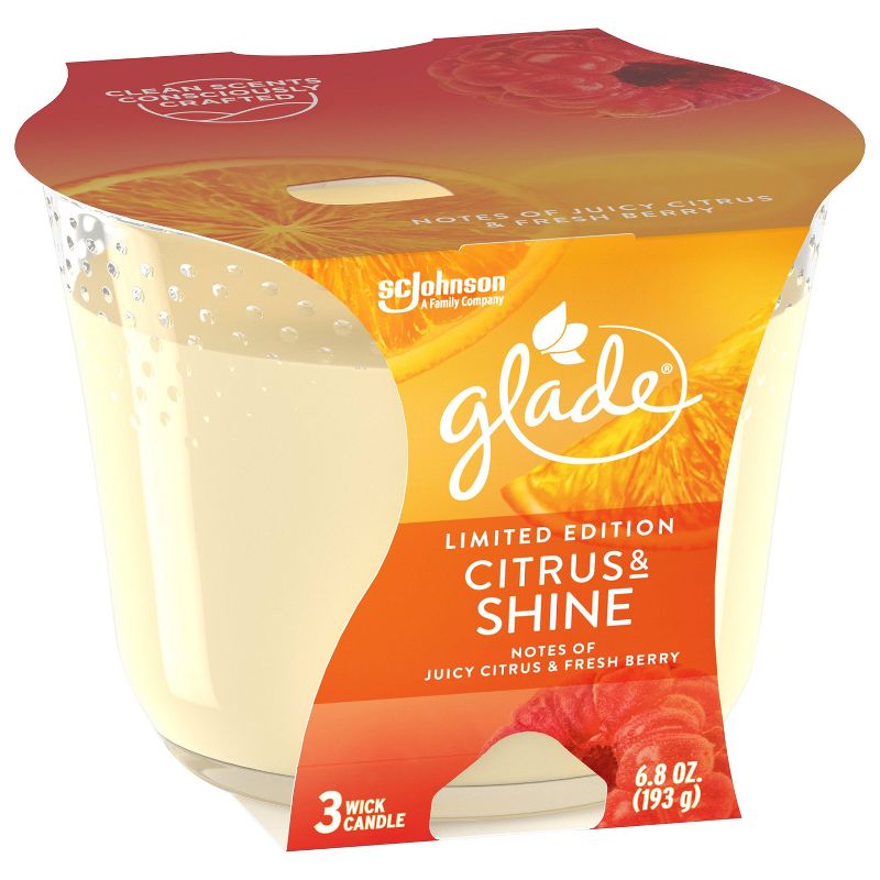 Glade Citrus & Shine 3-Wick Candle - 6.8oz