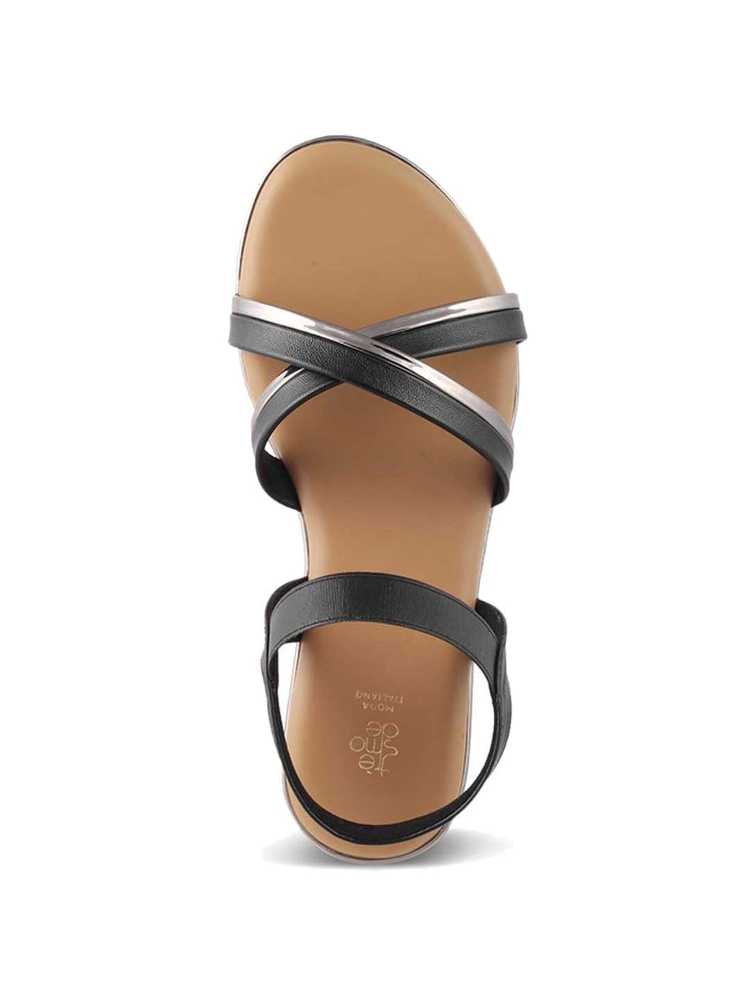 Tresmode Women's Black Ankle Strap Sandals