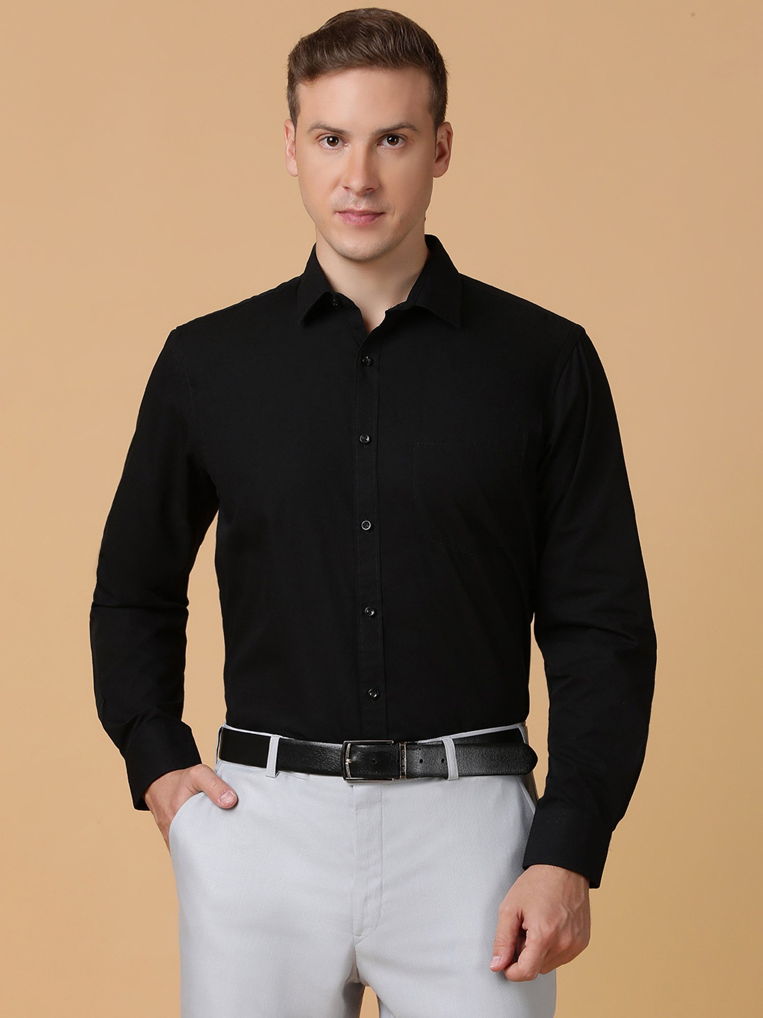 TABARD Black Regular Fit Shirt