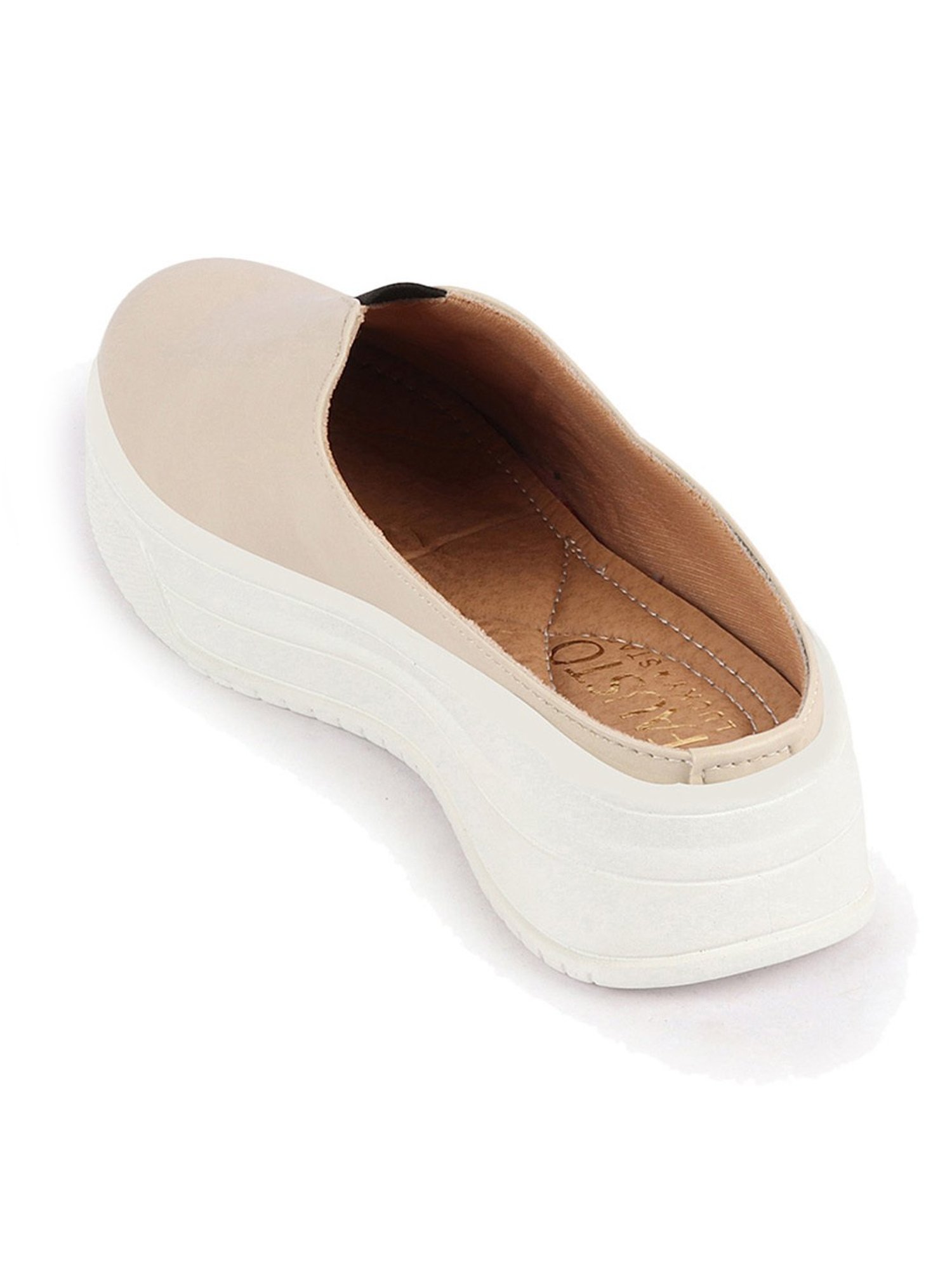 Fausto Women's Cream Mule Shoes