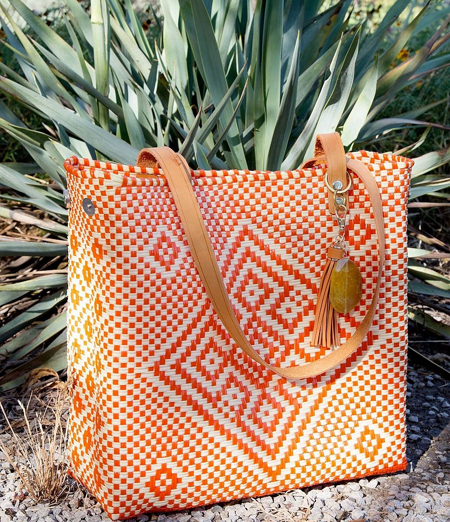 Barse Tote Bag with Genuine Stone and Tassel