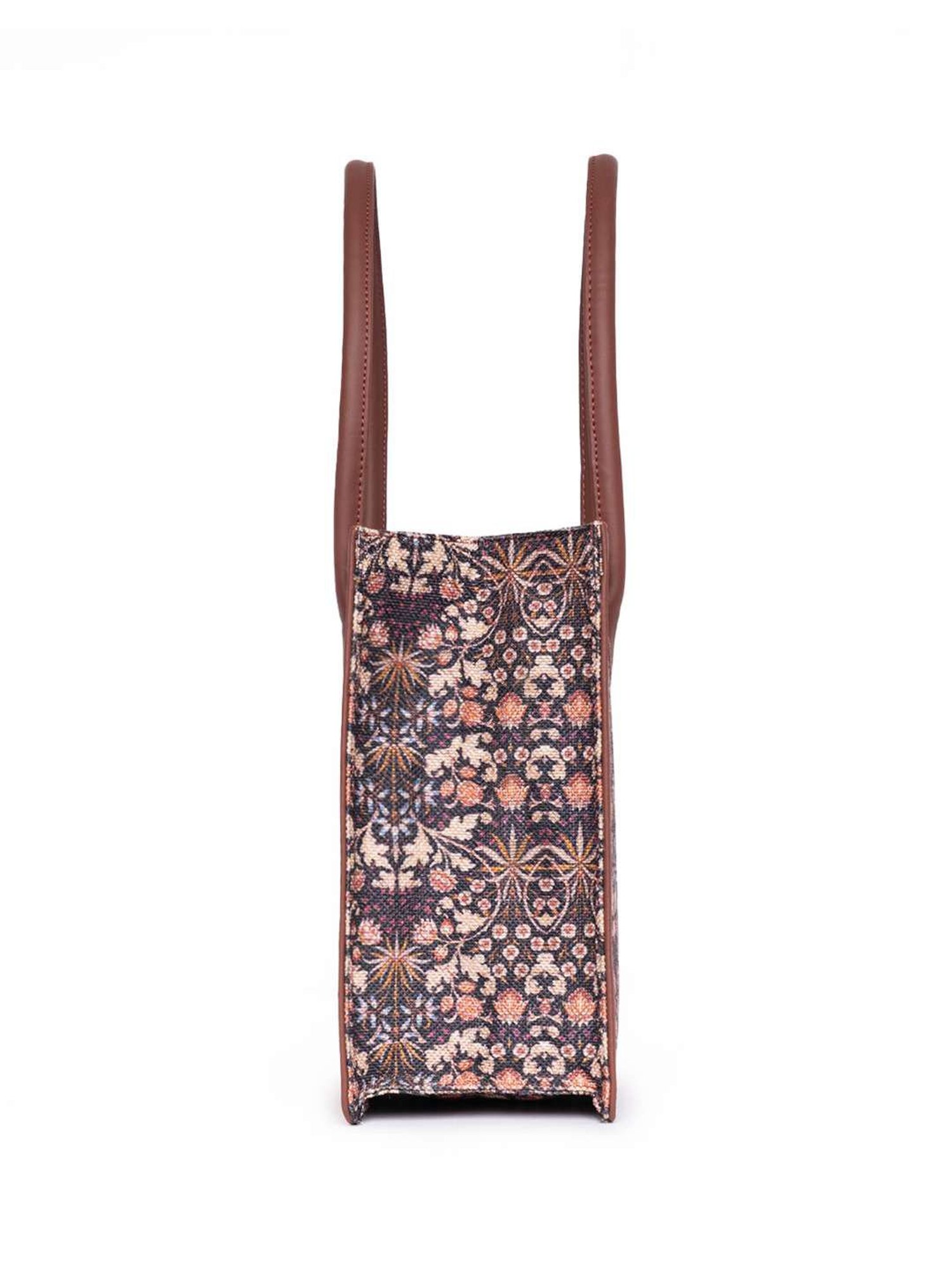 ZOUK Kashmir Blooms Book Multicolor Printed Tote Handbag