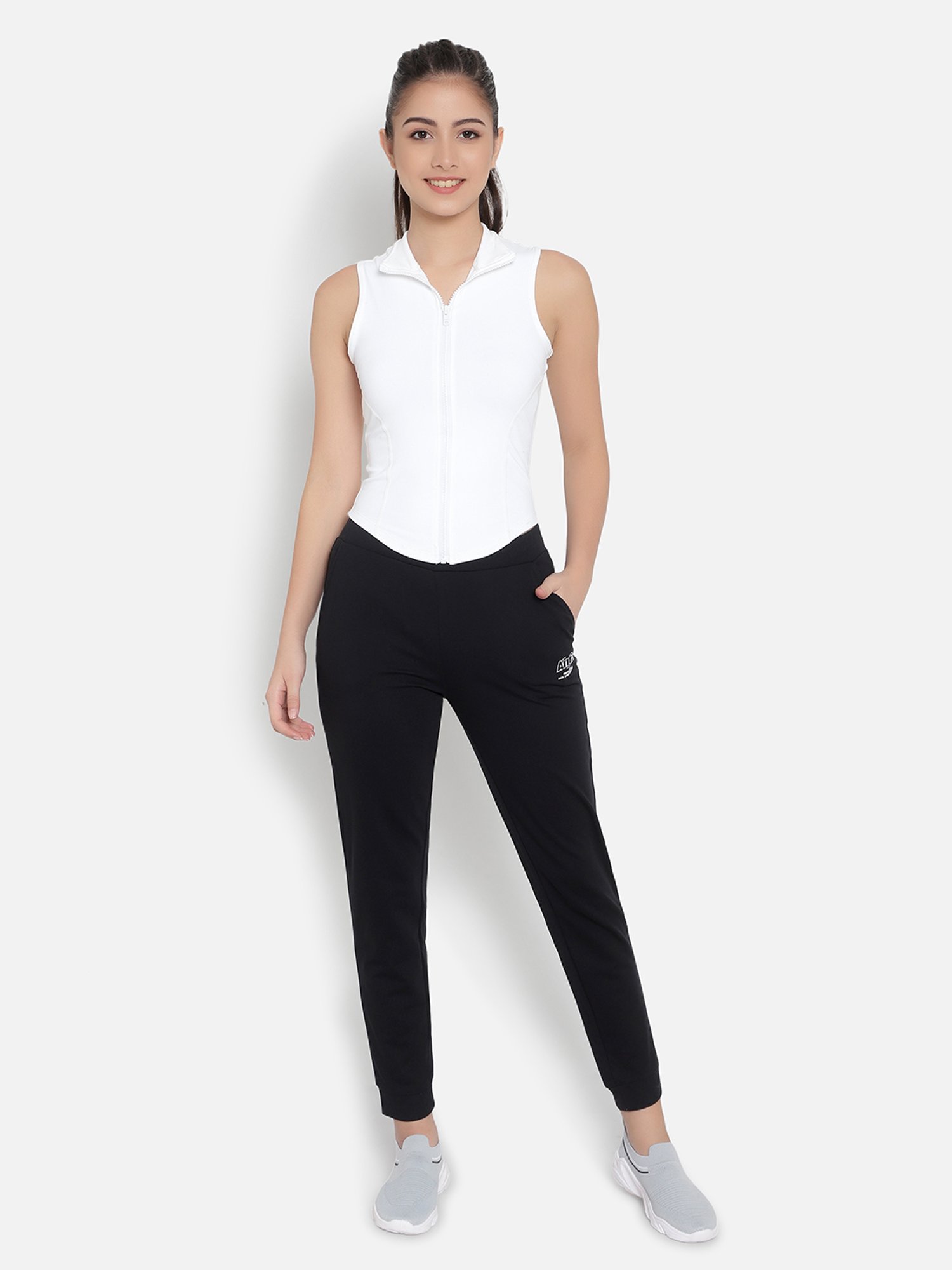 Anta Black Mid Rise Joggers