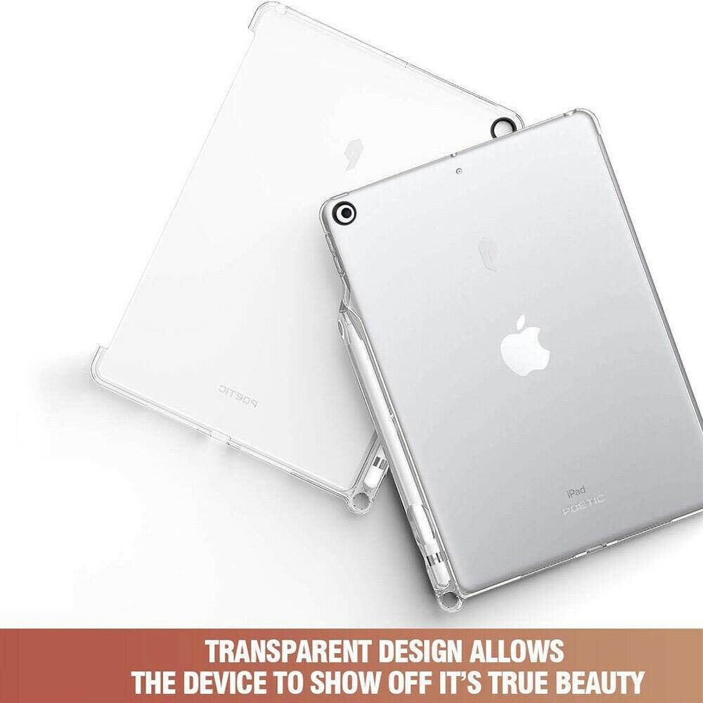 iPad 10.2 Tablet Case | [Lumos] Slim Clear Back Flip Cover with Pencil Holder