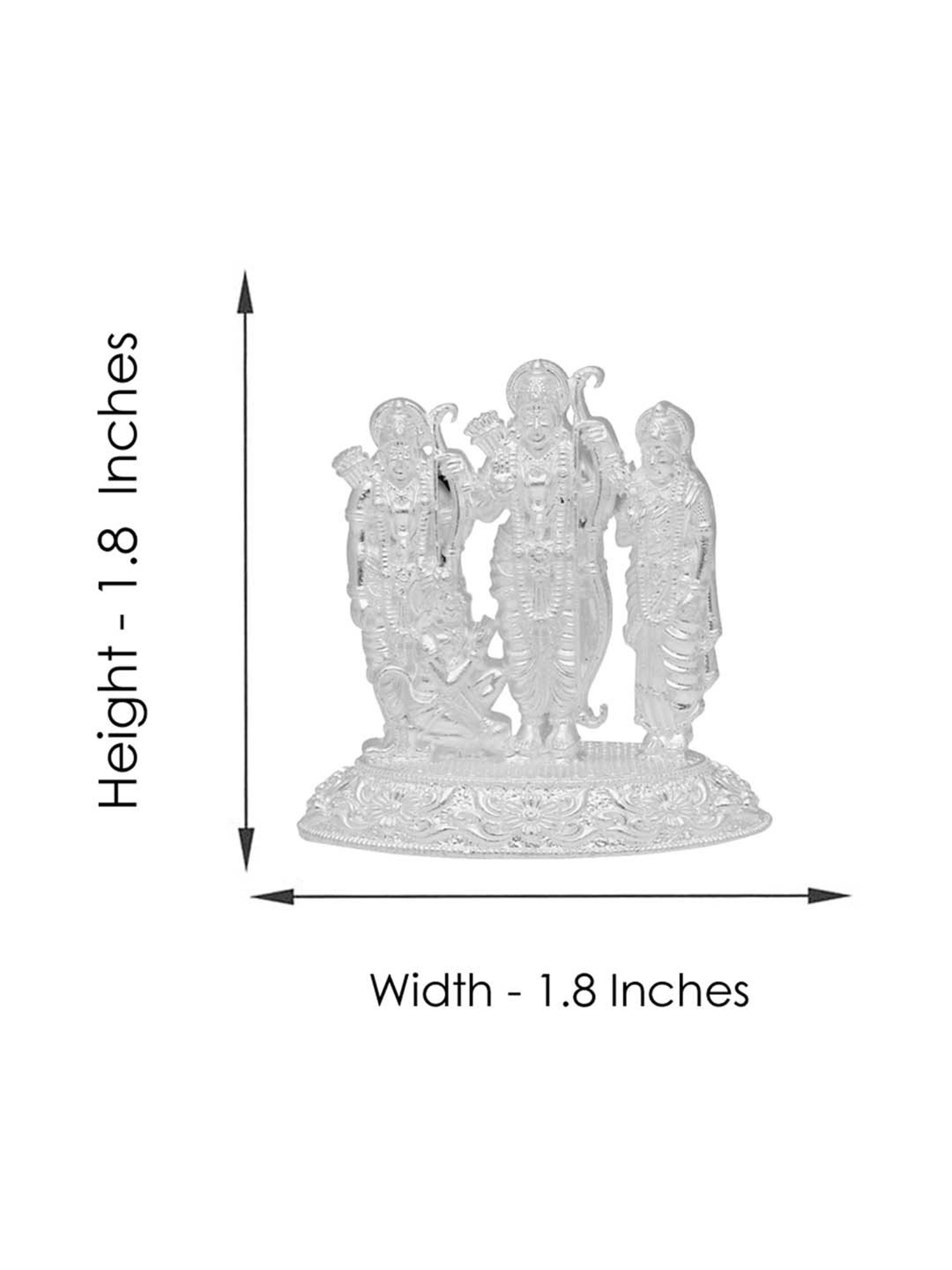 Sri Jagdamba Pearls 0.8 Silver Ram Lakshman Sita Idol