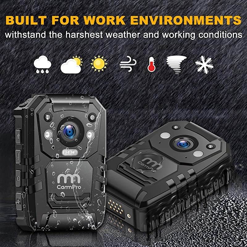 1296P HD Police Body Camera128G Memory Premium Portable Body CameraWaterproof BodyWorn Camera with 2 Inch DisplayNight VisionGPS for Law Enforcement RecorderSecurity GuardsPersonal Use