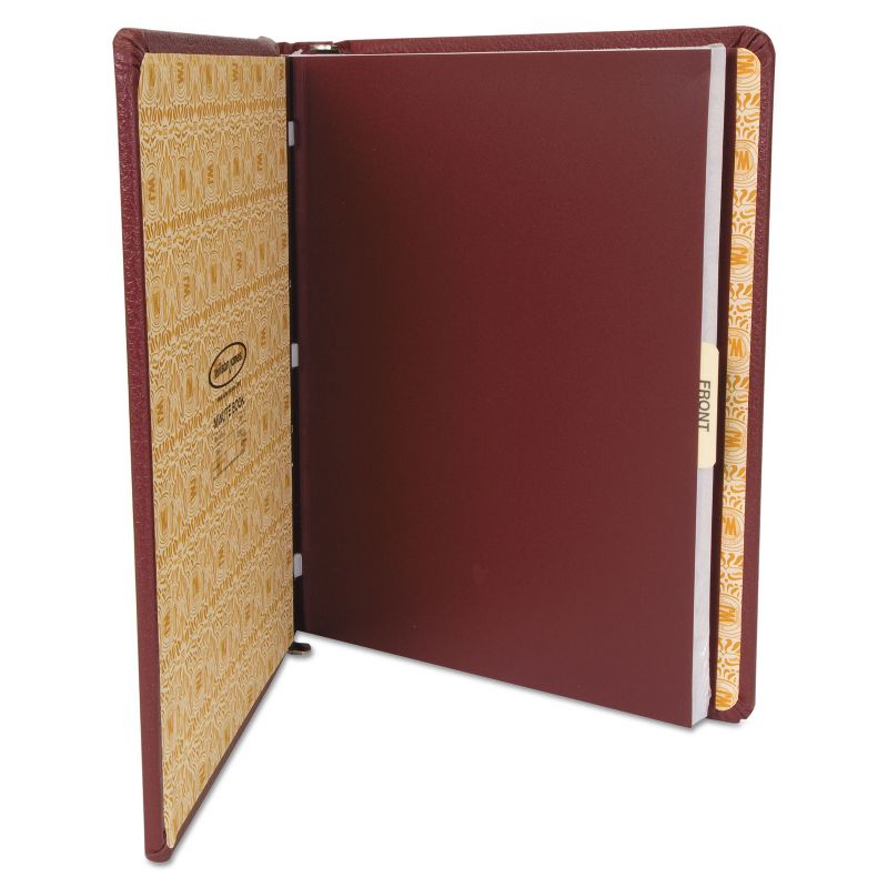 Wilson Jones Looseleaf Minute Book Red Leather-Like Cover 250 Unruled Pages 8 1/2 x 11 039611
