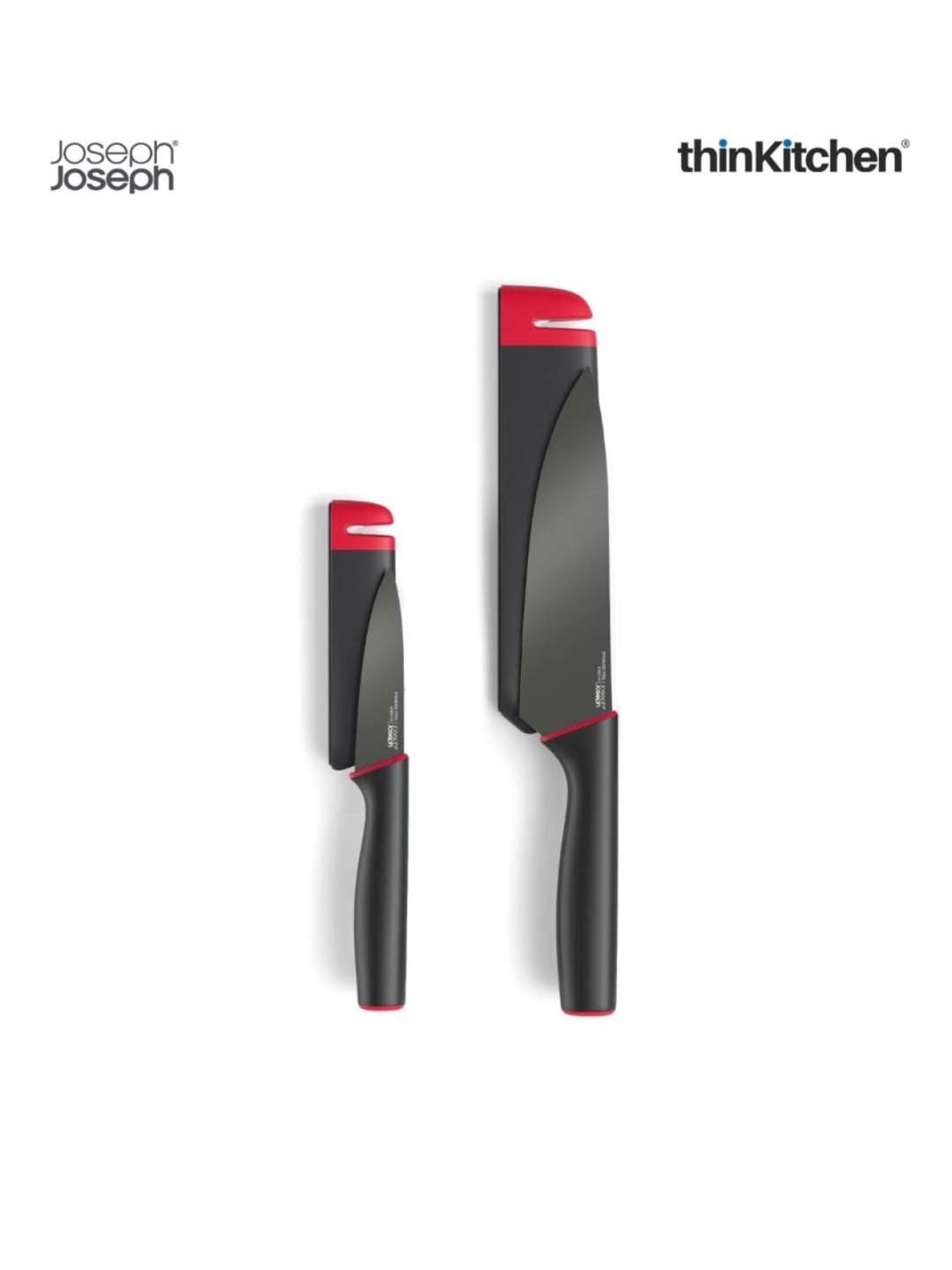 Joseph Joseph Black Stainless Steel Slice & Sharpen Twin Pack - Set of 2