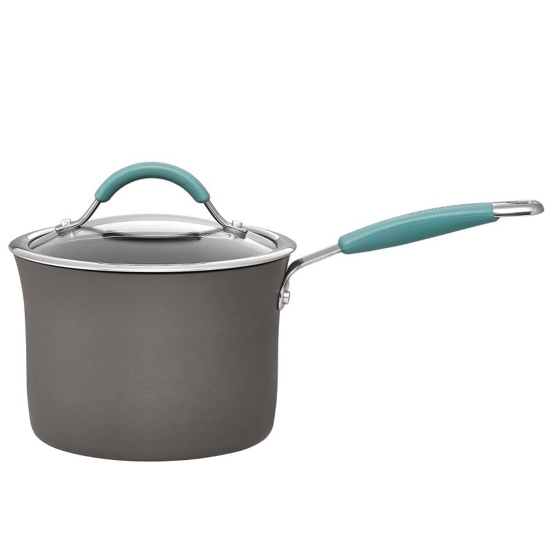 Rachael Ray Cucina 3qt Hard Anodized Nonstick Saucepan with Lid Blue Handles