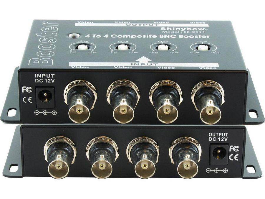 Shinybow 4x4 (4:4) Composite BNC Video Booster Extender Distribution Amplifier SB-2811