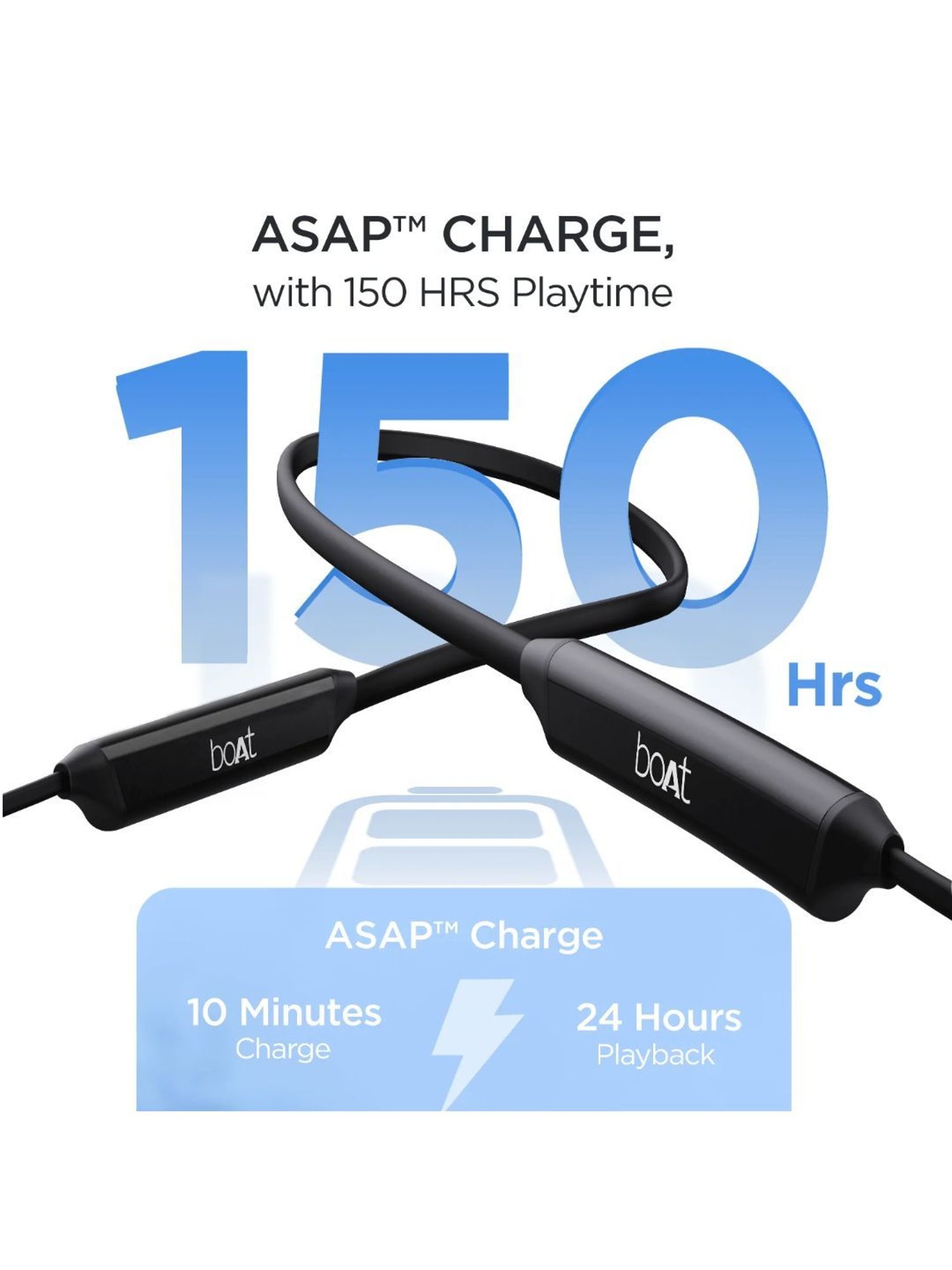 Boat Rockerz Trinity Wireless Neckband Earphones Upto 150 H Playback (Black)