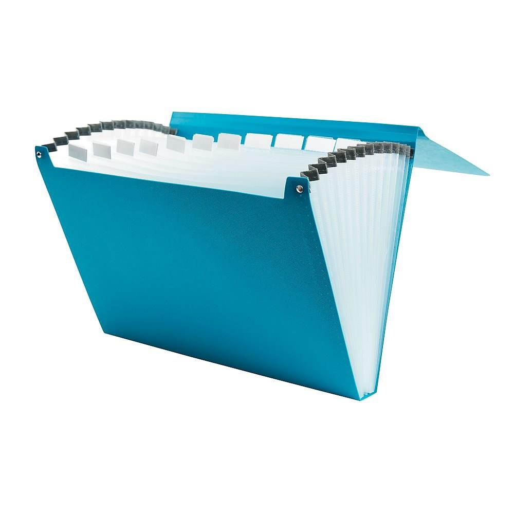 Staples Plastic 13 Pocket Reinforced Expanding Folder Letter Size Teal 2806369