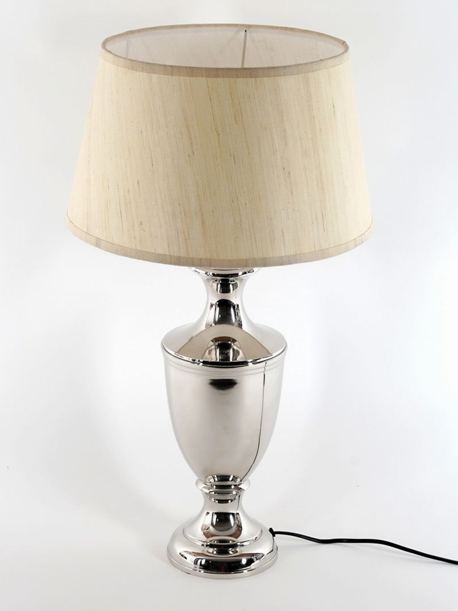 Kapoor Lamp Shades Chrome & White Metal Table Lamp