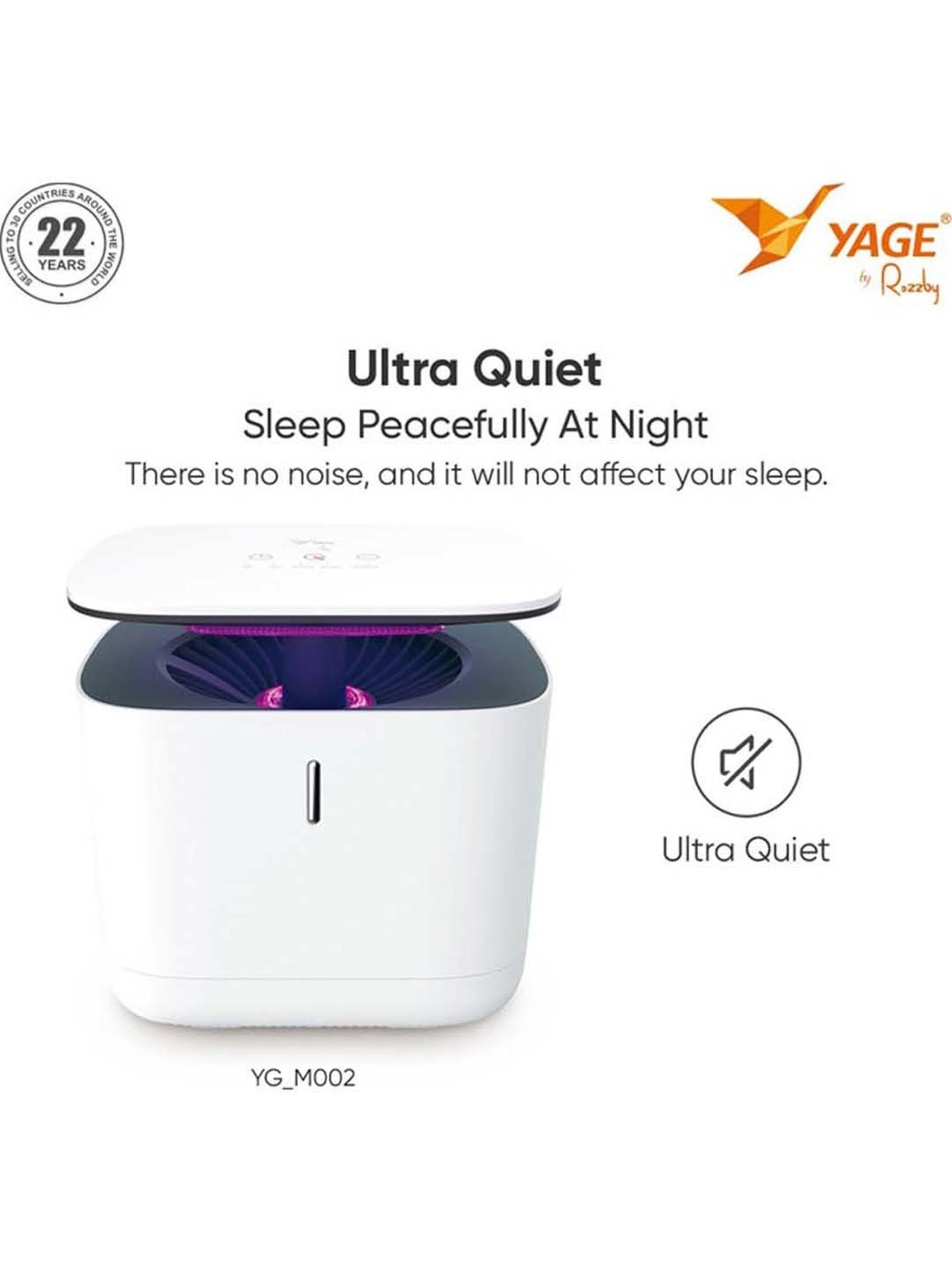 Yage YG-M002 Electric Insect Killer Suction Trap For Indoor and Outdoor (White)