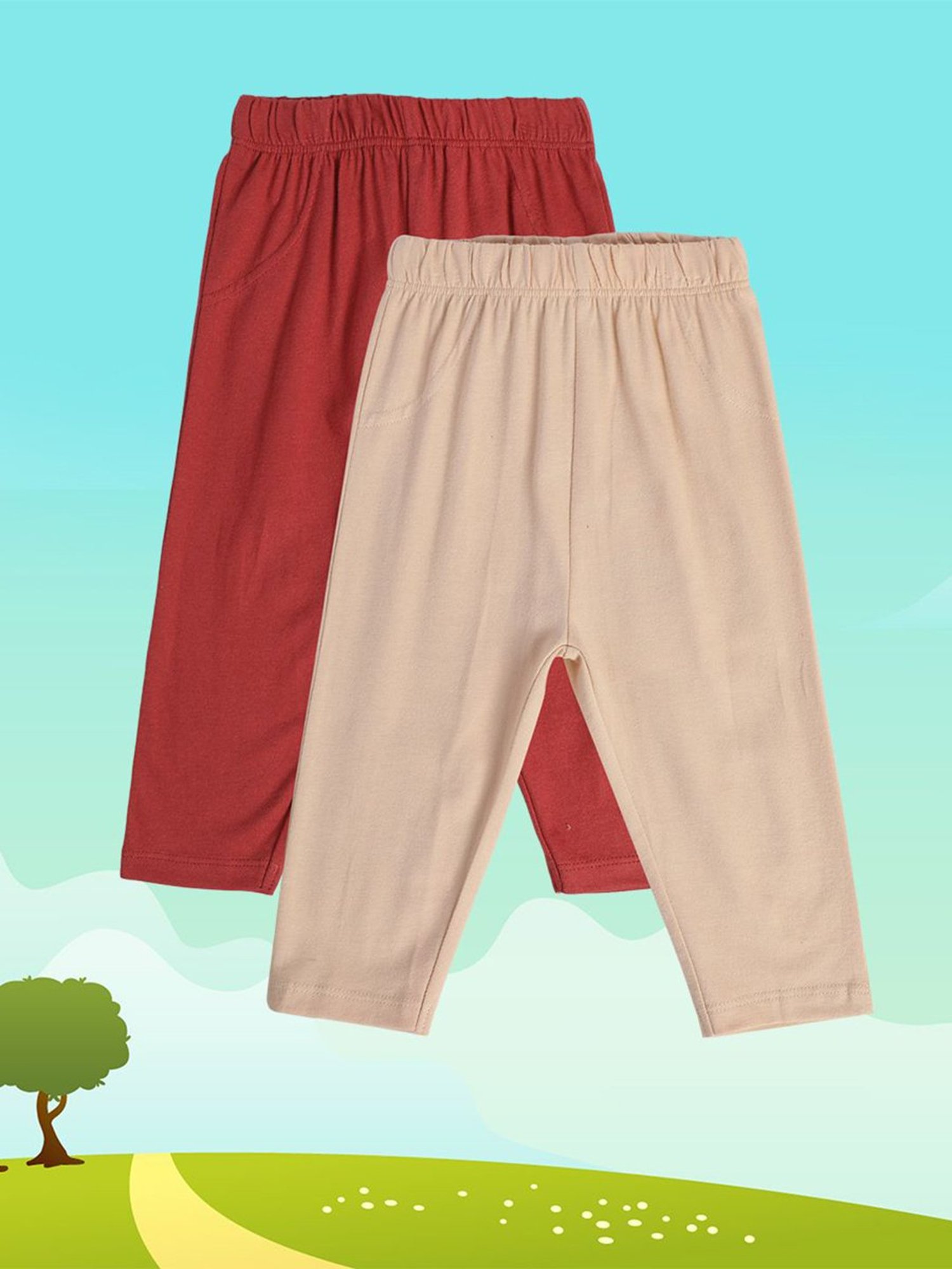 Ed-a-Mamma Baby Multicolor Solid Joggers (Pack Of 3)