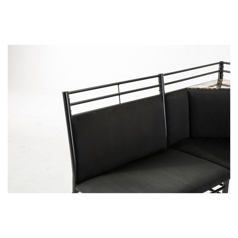 2pc Gareth Breakfast Nook Dining L Chair & Bench Black ( ) - Boraam