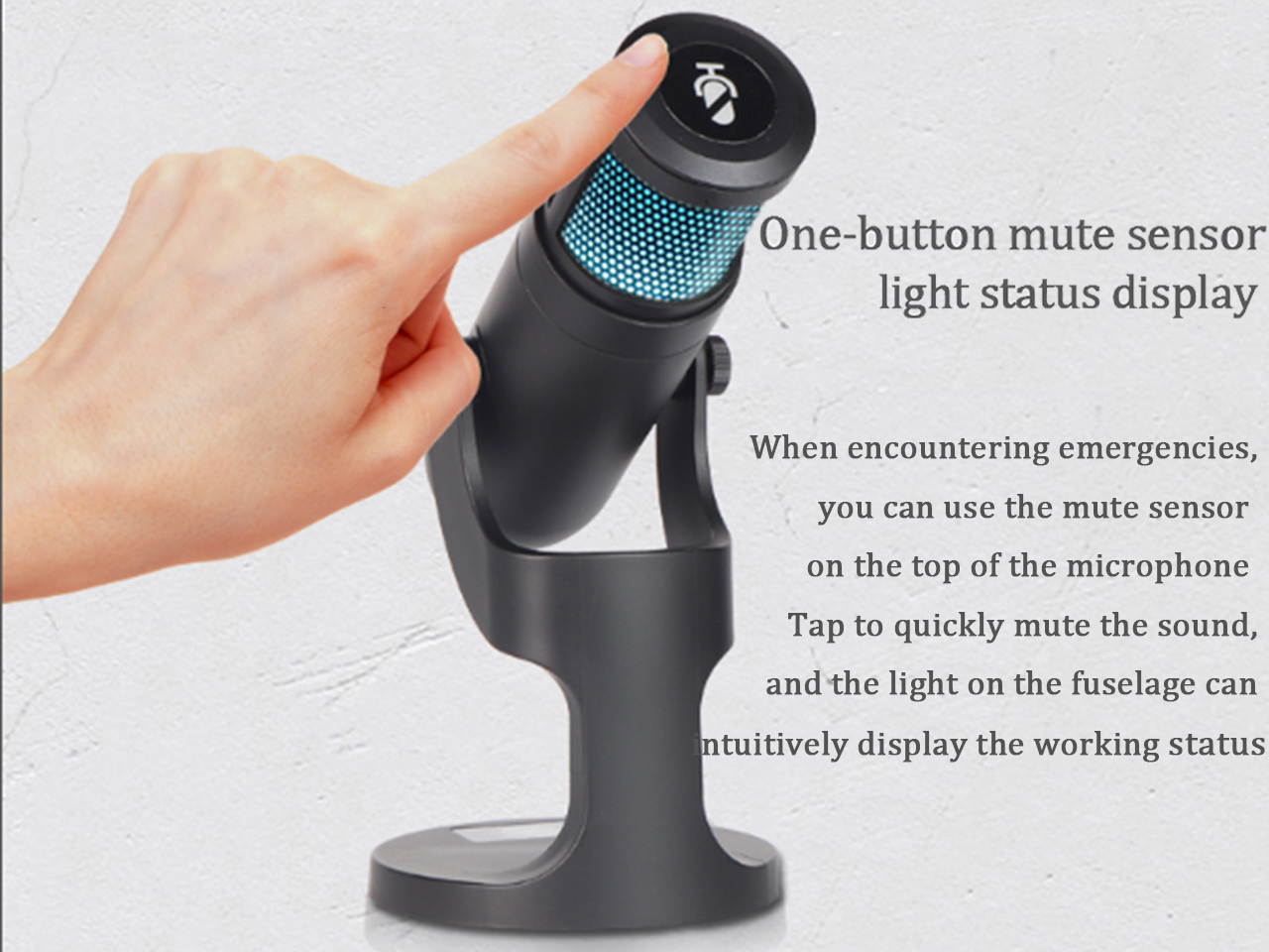 RGB ambient light Condenser Microphone with Professional Sound Chipset for Lives treaming/GamingRecording/Voice Over USB Condenser Microphone for PC, PS4 and Mac(adjustable RGB dynamic light effect)