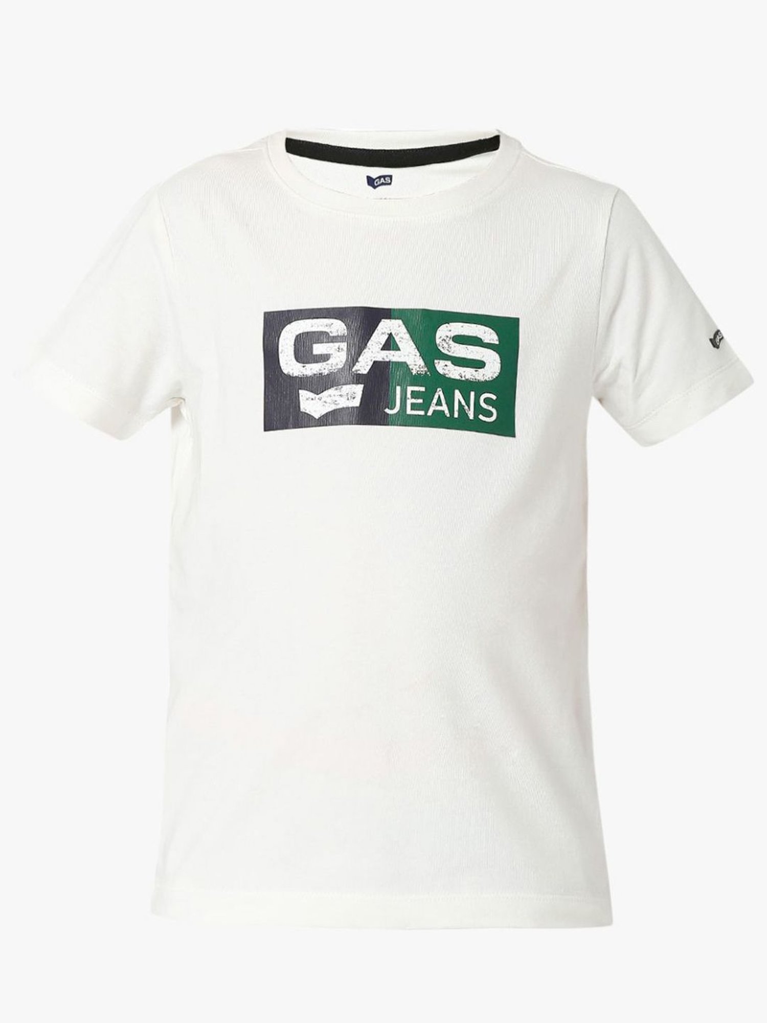 Gas Kids White Printed T-Shirt