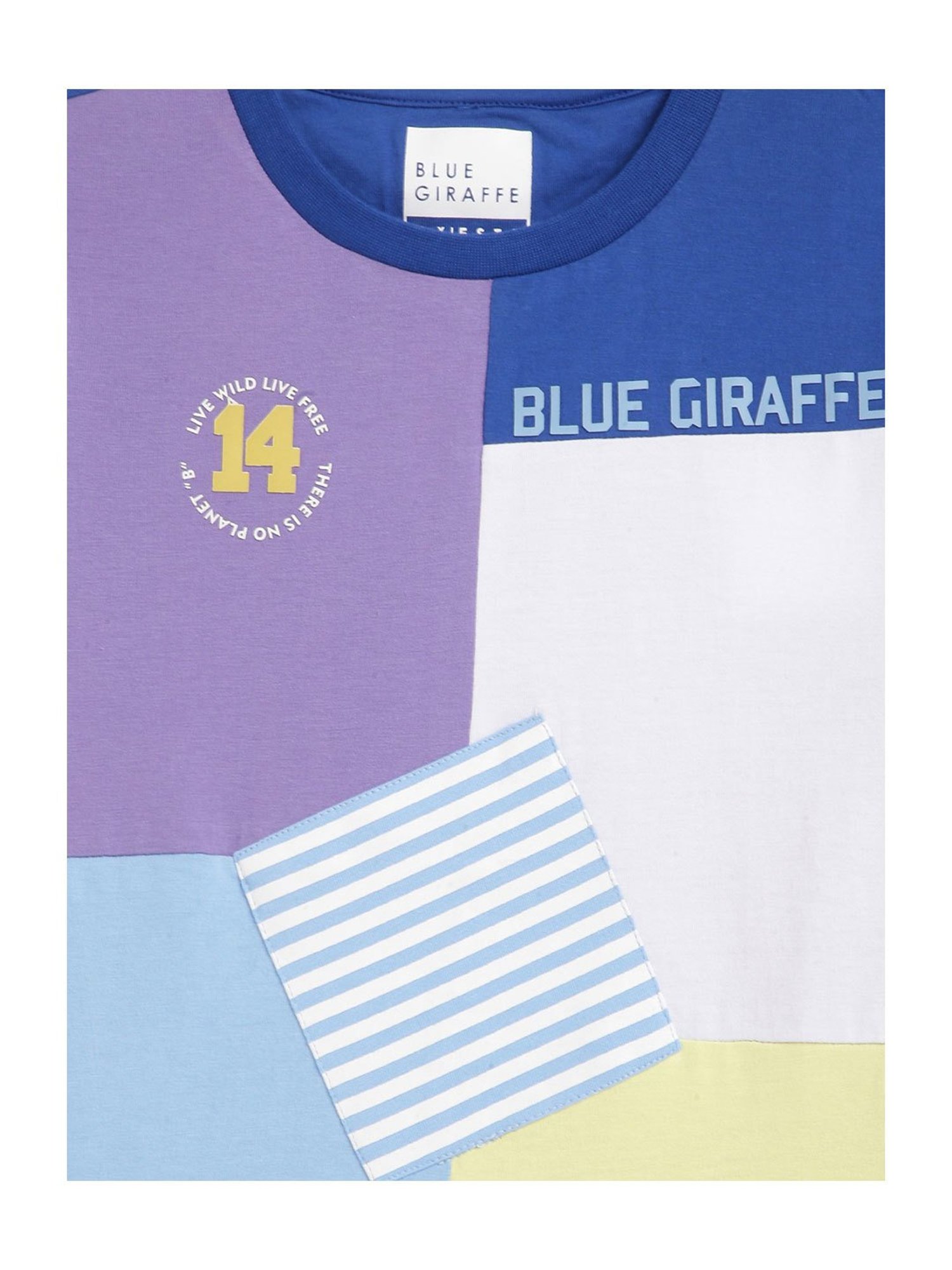 Blue Giraffe Kids Multicolor Color Block T-Shirt