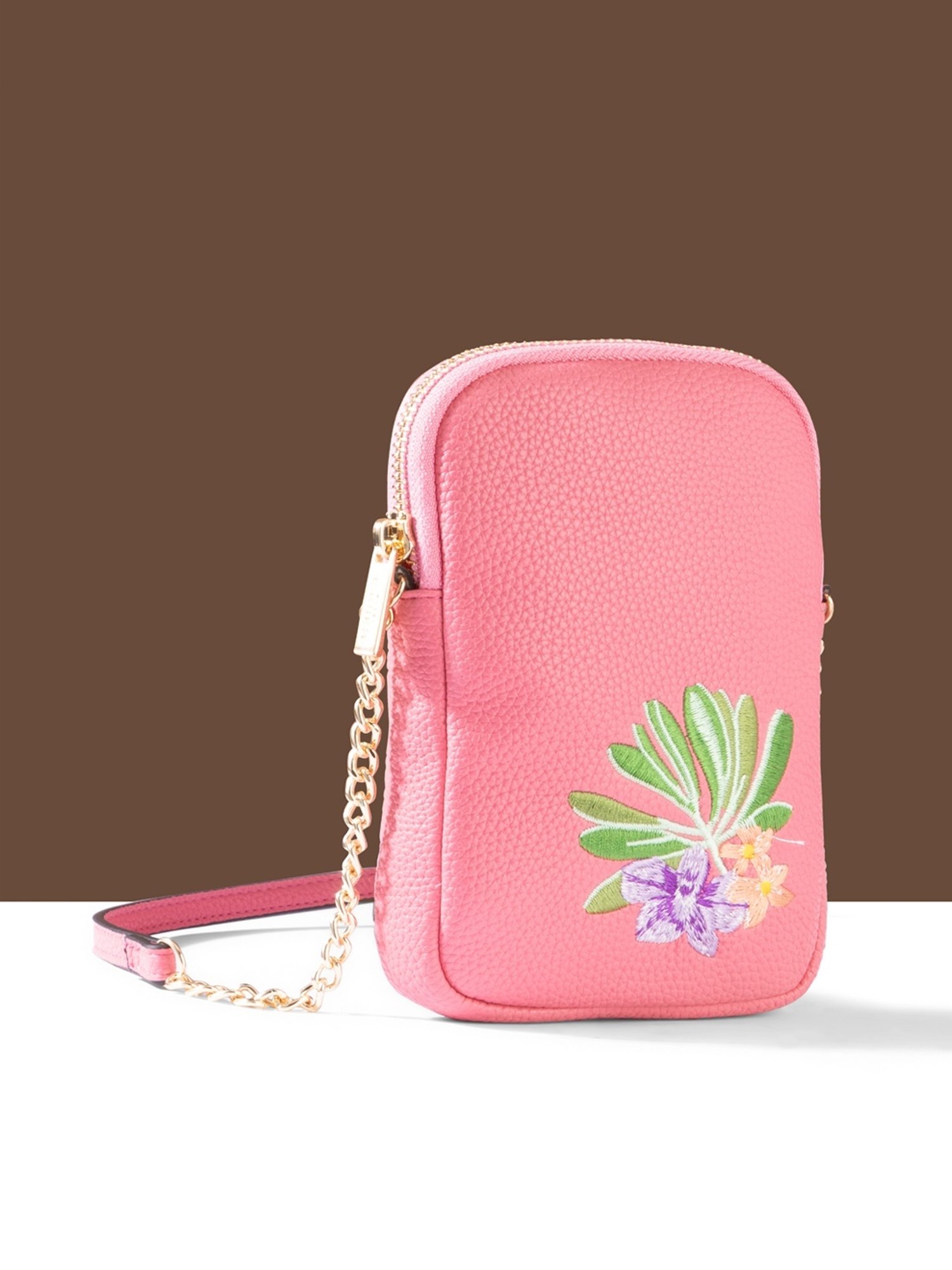Accessorize London Pink Embroidered Mobile Pouch