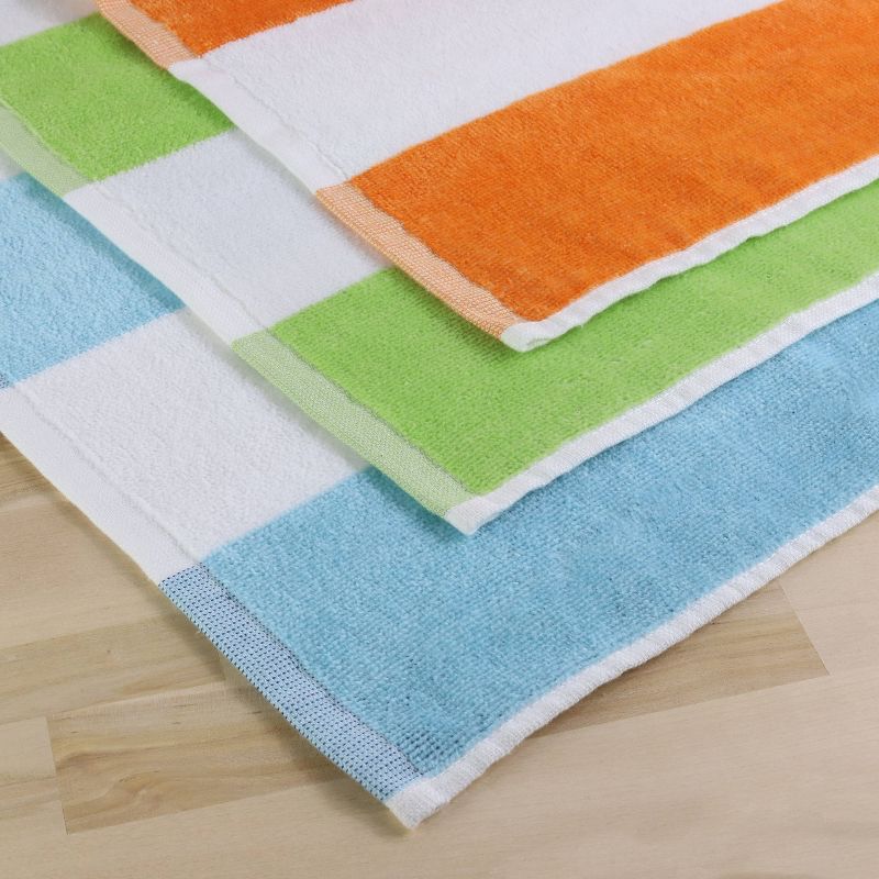 3pk Reversible Cabana Beach Towel Set Featuring Intellifresh Technology - Freshee