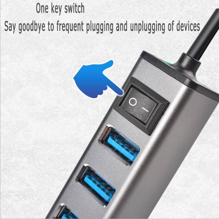 YSRO Type C HUB USB HUB, Aluminum 7 Ports  1 USB 2.0 +6 USB 3.0 Hub Slim 7-in-1 Mini Dock, For MacBook, MacBook Pro, MacBook Air, Mac Mini, iMac, XPS, Surface Pro, PCs and Laptops