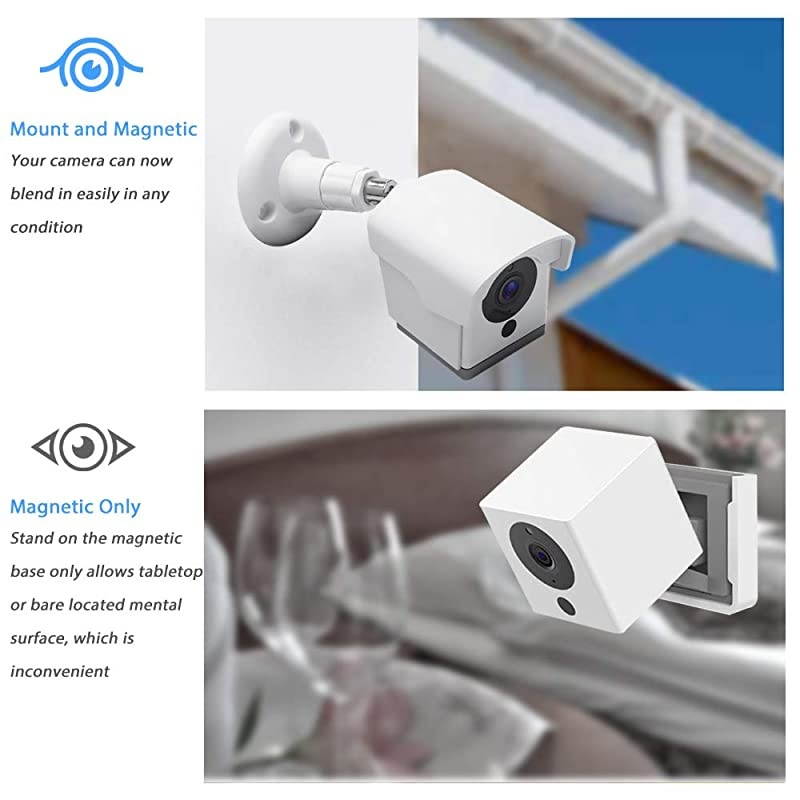 Cam Outdoor Mount Weatherproof Wall Mount for Cam 1080p HD Camera 360 Degree Protective Adjustable Housing Mounting BracketWhite 2 Pack