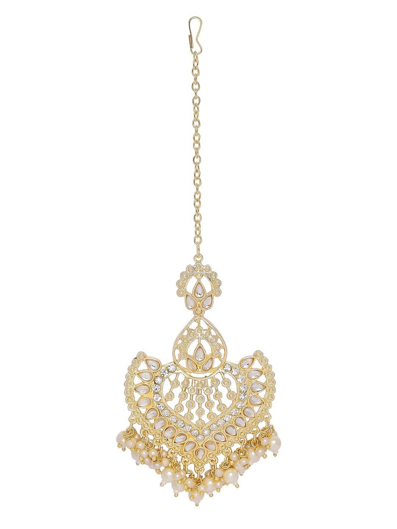 Oomph Gold Jadau Kundan Large Maang Tikka