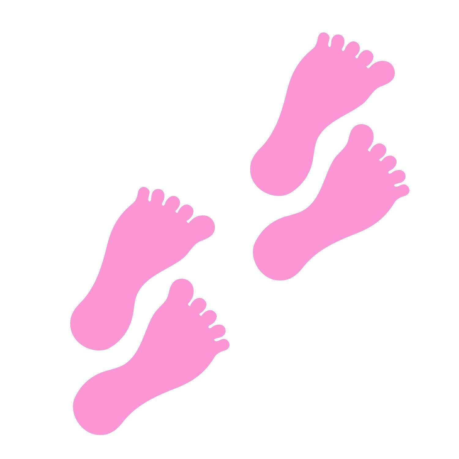 LiteMark Removable Black 4 Inch Barefoot Decals - Pack of 12