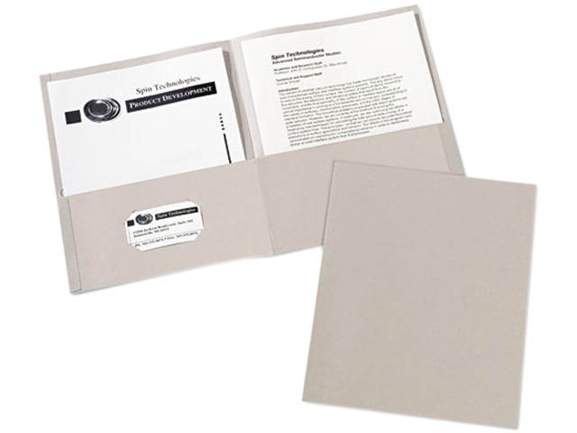 Avery Two-Pocket Folders, 25 Folders, Gray (47990)